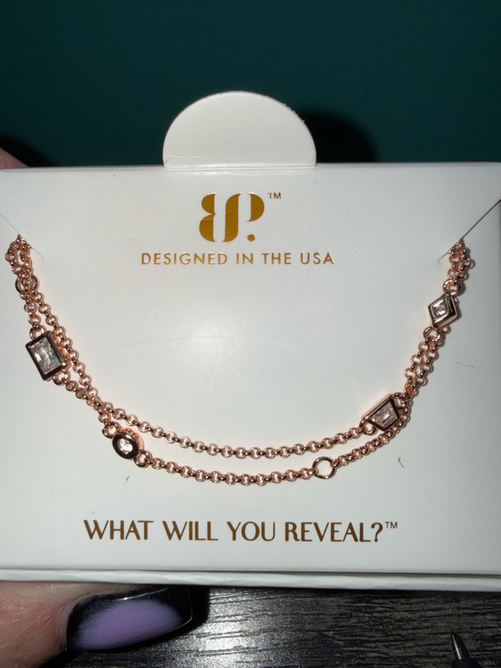 Bomb Party April 2026 "The Vivienne" Necklace Rose Gold 36"